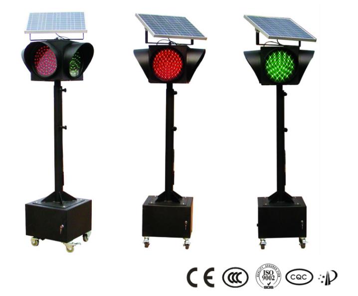 Rdeča, rumena in zelena cestna sončna semafor, sončna semafor LED