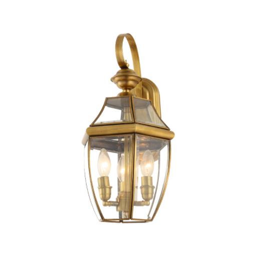 Zunanji polirani Brass konča Brass Wall Lantern z Clear Bevel Glass