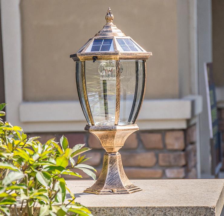 vodilna solarna svetilka za zunanjo vodoodporno vrtno svetilko z evropskim slogom stenske svetilke